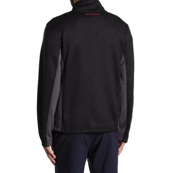 Spyder Mens Black Full Zip Color Block Pockets Knit Raider Track Jacket Sz M New - Picture 4 of 10